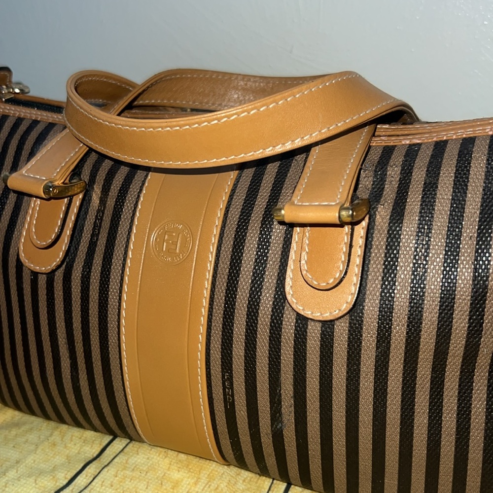 Fendi Brown and Black Striped Satchel - Picture 3 of 16